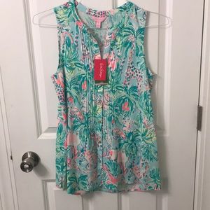 NWT XS LillyPulitzer Sarasota tank in Seasalt Blue